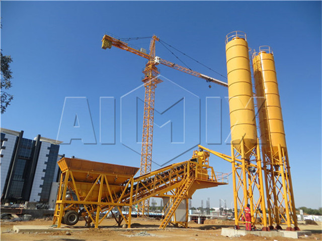 Mobile concrete plant