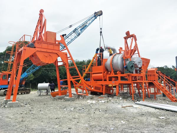 60tph mobile double drum mix plant